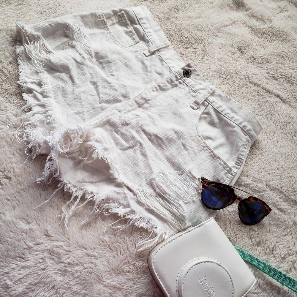 White High Waist Hollister Shorts